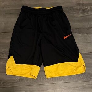 Nike Black Shorts with Yellow and Orange Accents